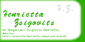 henrietta zsigovits business card